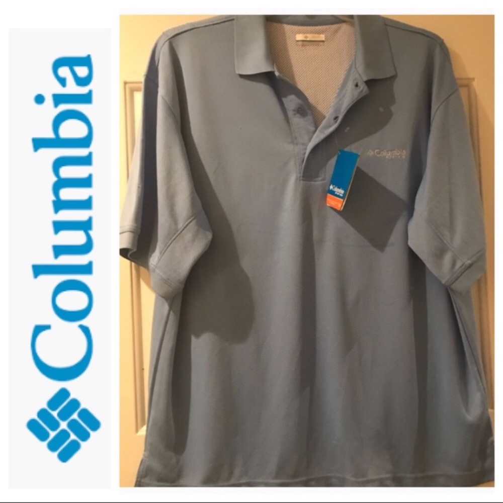 Columbia PFG Blue Polo shirt large. Defect NWT